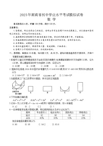 2025年湖南省初中学业水平考试6月份模拟试卷(定心卷)数学试题（中考模拟）