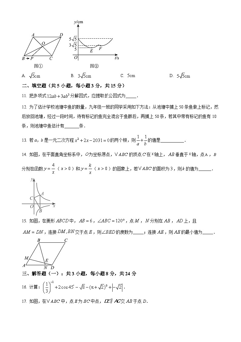广东省江门第二中学2024-2025学年下学期第二次模拟考试九年级数学试题(中考模拟)第3页