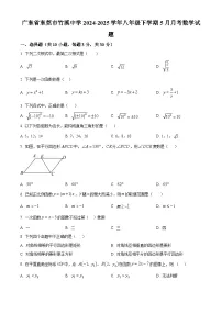 广东省东莞市竹溪中学2024-2025学年八年级下学期5月月考数学试题