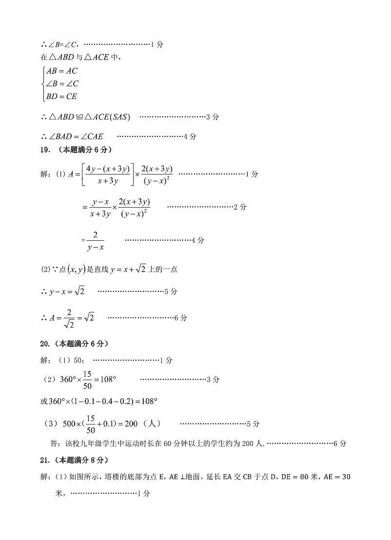 2025年黄埔区初中毕业班综合测试(二)数学参考答案与评分标准(1)(1)第2页