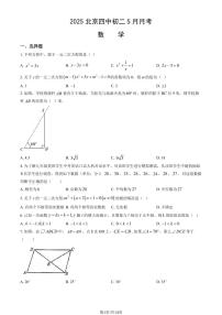 2025北京四中初二下6月月考数学试卷（教师版）