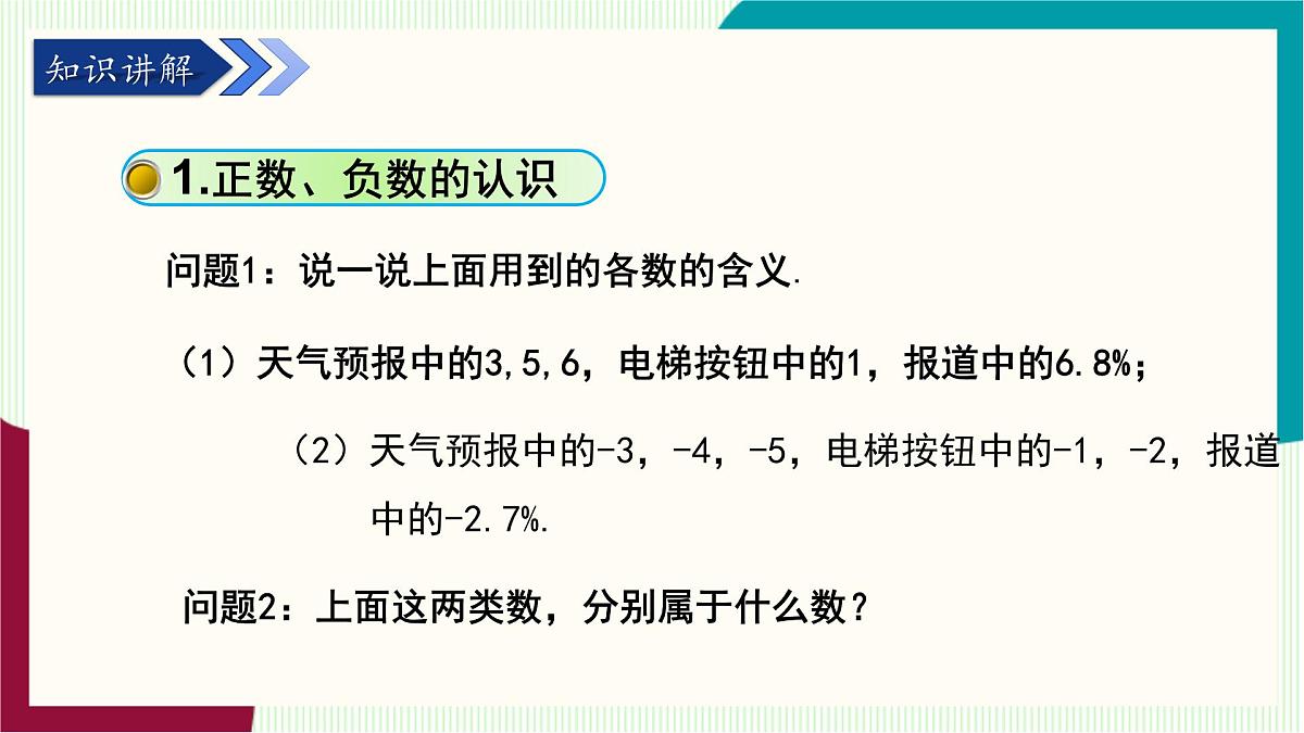 湘教版数学2024七年级上册 1.1认识负数(第1课时 负数和具有相反意义的量) PPT课件第6页