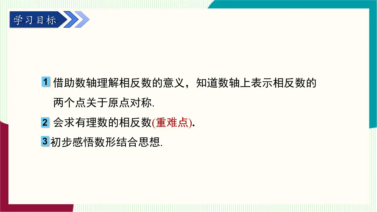 湘教版数学2024七年级上册 1.2数轴、相反数与绝对值(1.2.2 相反数) PPT课件第3页