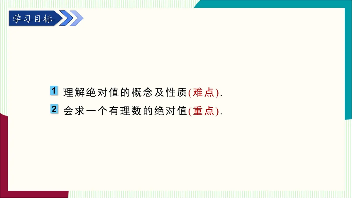 湘教版数学2024七年级上册 1.2数轴、相反数与绝对值(1.2.3 绝对值) PPT课件第3页