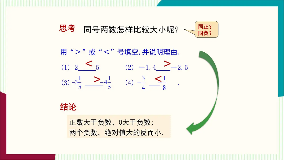 湘教版数学2024七年级上册 1.3有理数大小的比较 PPT课件第7页