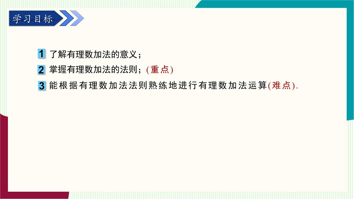 湘教版数学2024七年级上册 1.4有理数的加法和减法(1.4.1有理数的加法-第1课时有理数的加法法则) PPT课件第3页