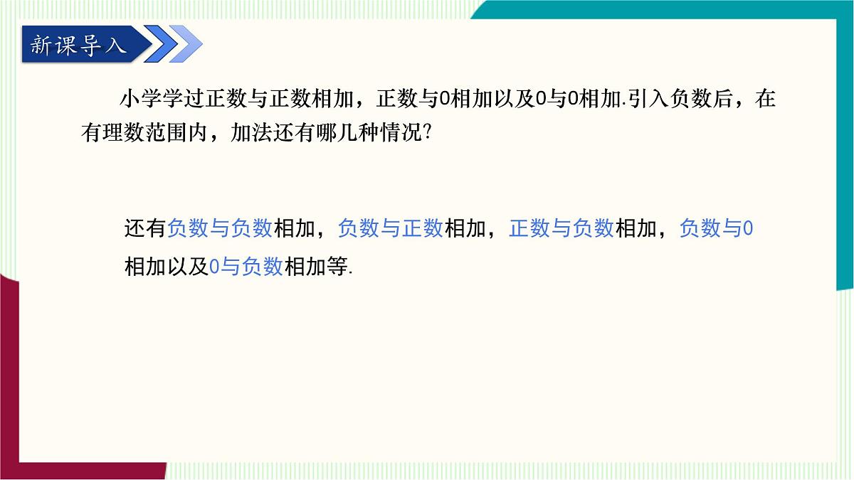 湘教版数学2024七年级上册 1.4有理数的加法和减法(1.4.1有理数的加法-第1课时有理数的加法法则) PPT课件第5页