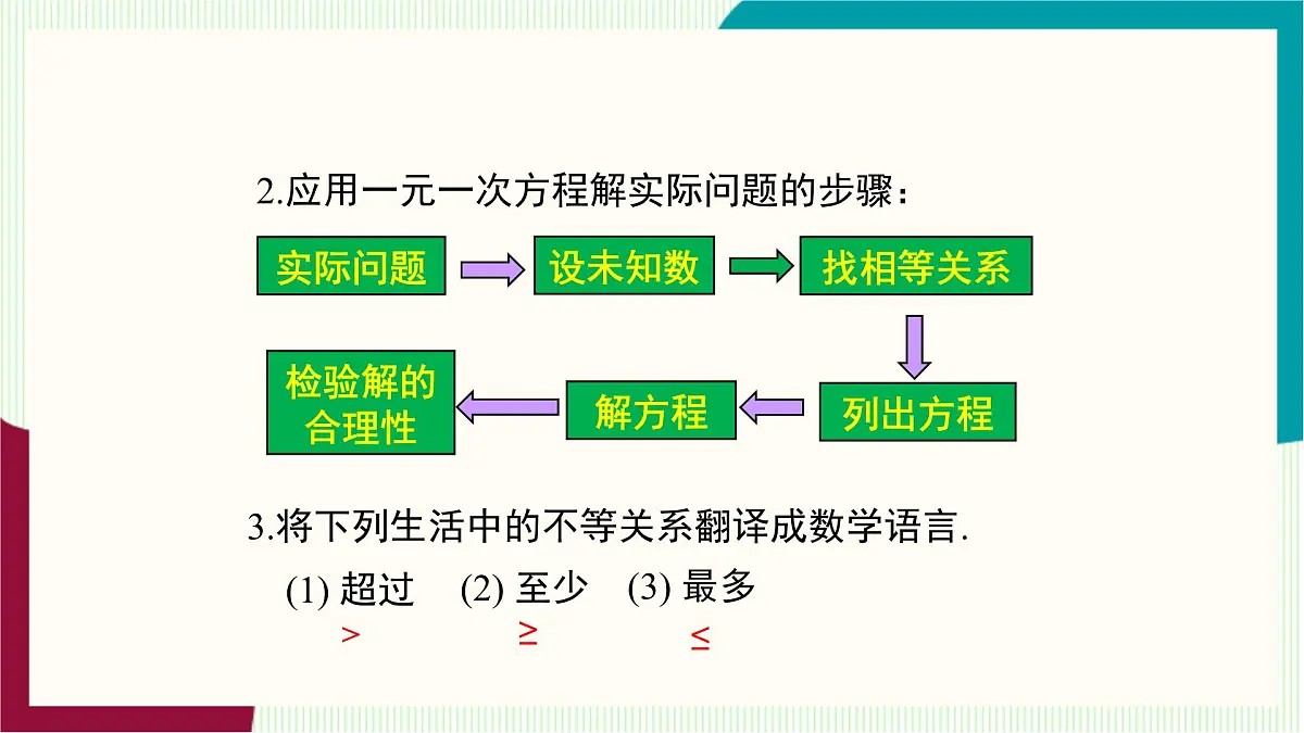 湘教版数学2024七年级下册 3.4一元一次不等式的应用 PPT课件第5页