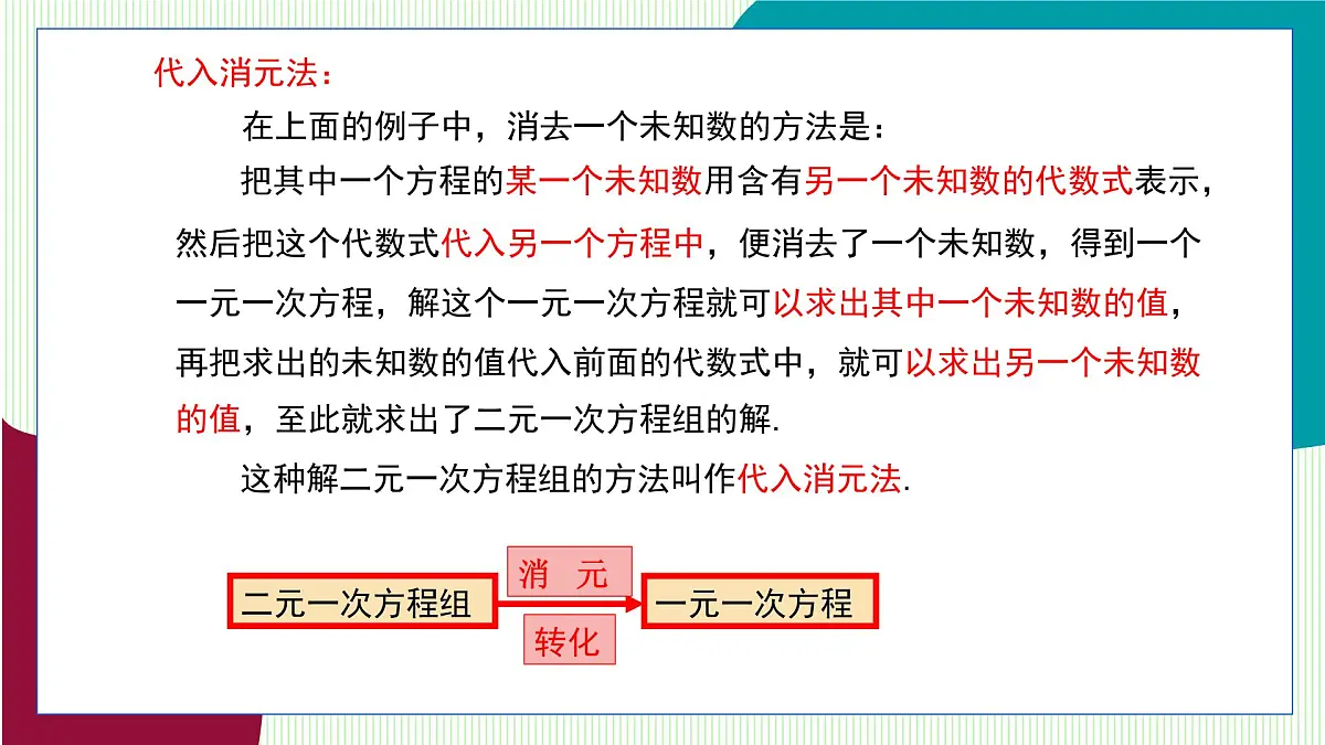湘教版数学2024七年级上册 3.6二元一次方程组解法 3.6.1代入消元法(1) PPT课件第8页