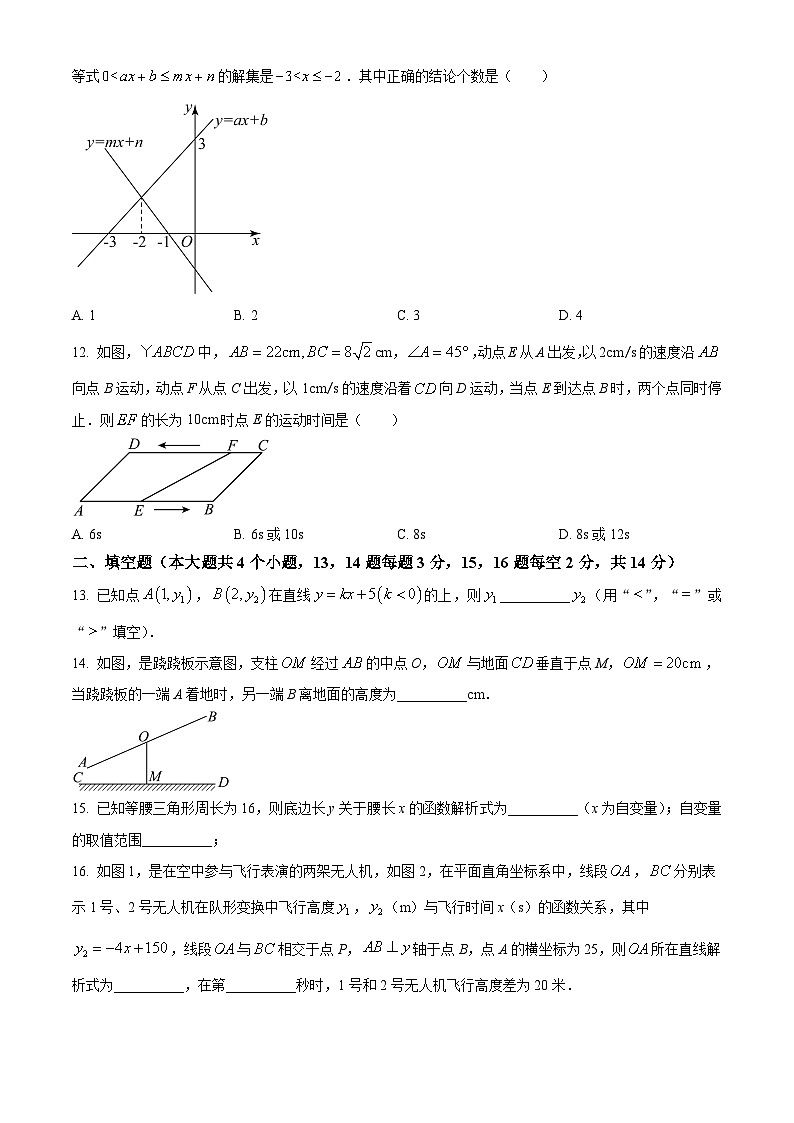 河北省廊坊市第四中学2024-2025学年八年级下学期5月月考数学试题第3页