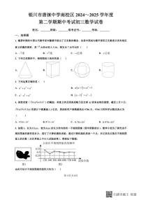 宁夏回族自治区银川市唐徕中学南校区2024－2025学年下学期期中考试九年级数学试卷