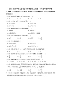 山东省济宁市高新区2024—2025学年下学期八年级期中数学试卷