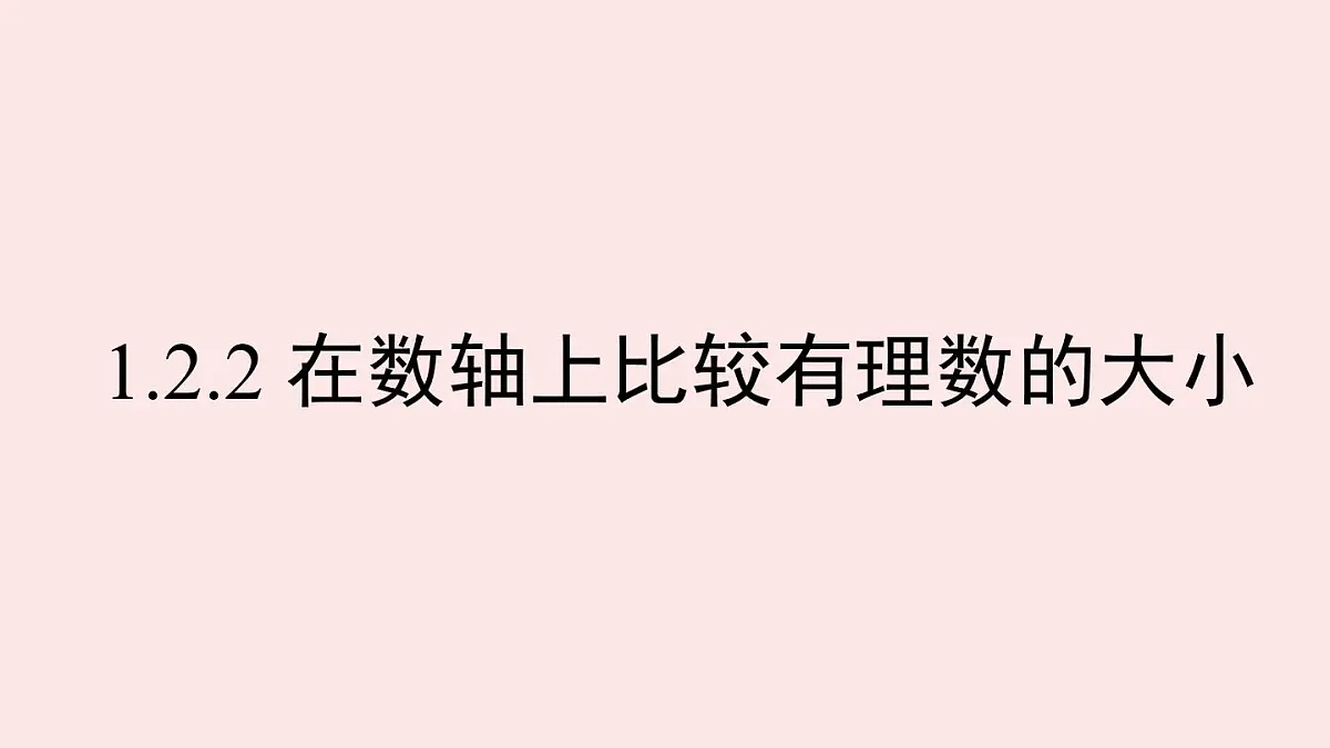 华师大版数学(2024)七年级上册 1.2.2 在数轴上比较有理数的大小 课件第1页