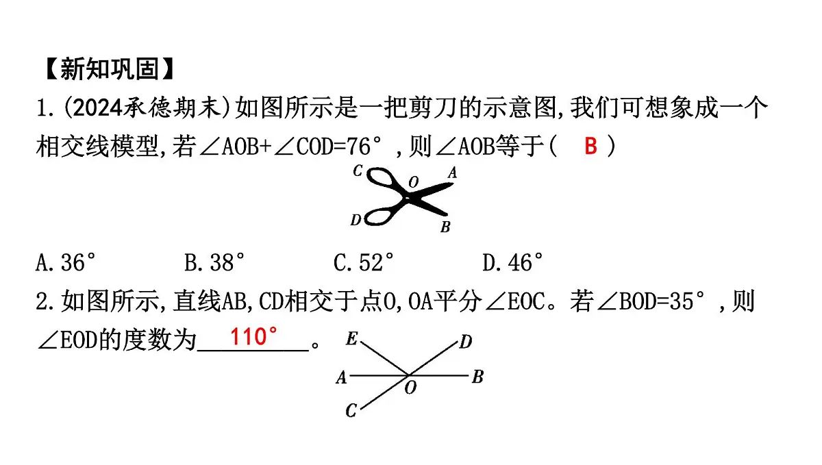 北师大版七下数学2.1.1相交与平行【课件】第6页