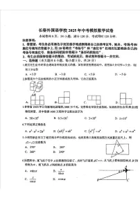 吉林省长春外国语学校2024-2025学年九年级下学期6月中考模拟数学试题