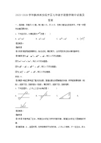2023-2024学年陕西西安经开区七年级下册数学期中试卷及答案