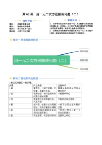 苏科版2025年新九年级数学暑假衔接讲义第2部分-预习篇-第06讲用一元二次方程解决问题(二)(学生版+解析)