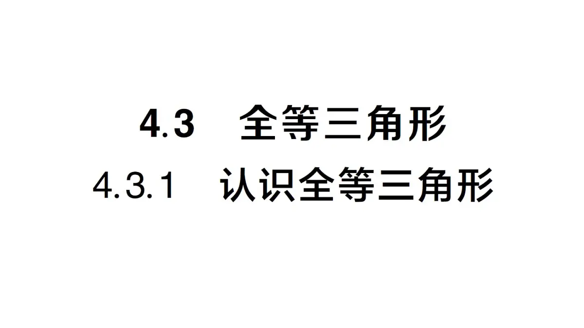 初中数学新湘教版八年级上册4.3.1 认识全等三角形课堂作业课件(2025秋)第1页