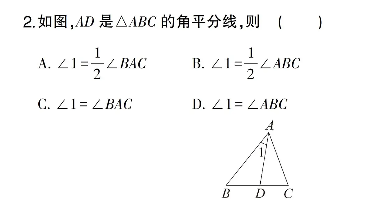 初中数学新湘教版八年级上册4.1第2课时 三角形的高、角平分线和中线课堂作业课件(2025秋)第5页