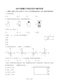 2025年新疆生产建设兵团中考数学试卷（含解析）
