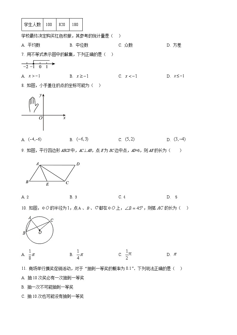 贵州省贵阳市乌当区2025年初中毕业生学业水平模拟检测试卷 数 学 (二模)(原卷版)第2页