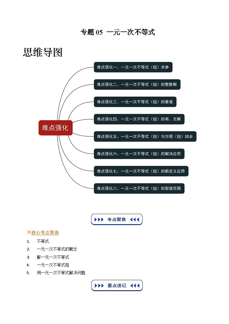 专题05 一元一次不等式(原卷版)第1页