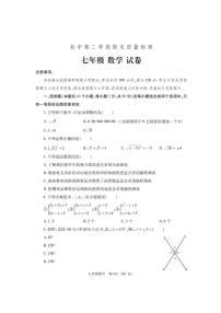 河南省郑州市巩义市2023-2024学年七年级下学期期末质量检测数学试卷(含答案)