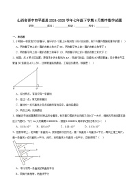 山西省晋中市平遥县2024-2025学年七年级下学期4月期中考试数学试卷(含解析)