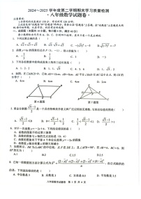 【八下RJ数学】安徽省芜湖市无为市2024-2025学年下学期6月期末考试八年级数学试卷