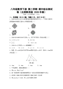 八年级数学下册 第二学期 期中综合测试卷（北师陕西版 2025年春）