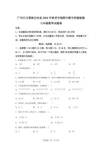 广西巴马县2024~2025学年七年级上学期期末检测数学试题[附答案]