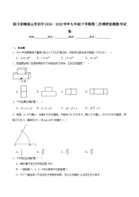 四川省乐山市峨眉山市2025届九年级下学期中考二模数学试卷(含解析)