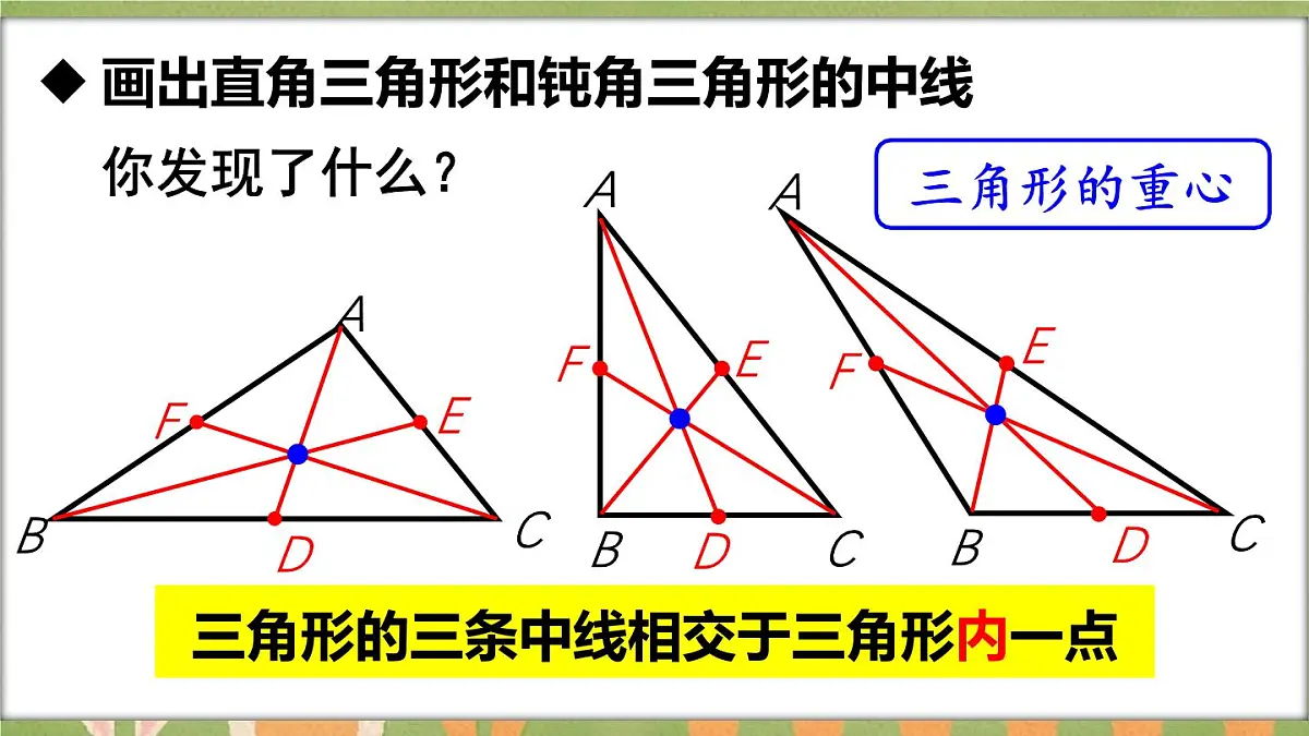 人教版(2024)新教材八年级数学上册课件 13.2.2 三角形的中线、角平分线、高第6页