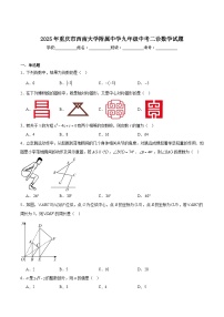 西南大学附属中学校2025届九年级下学期中考二诊数学试卷(含解析)