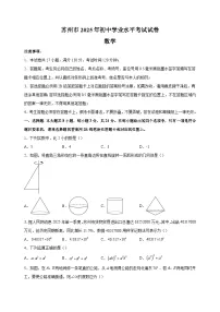 【真题】江苏省苏州市2025年中考数学试卷（含答案解析）
