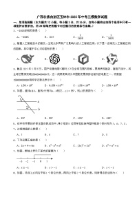 广西壮族自治区玉林市2025年中考三模数学试题（含答案解析）