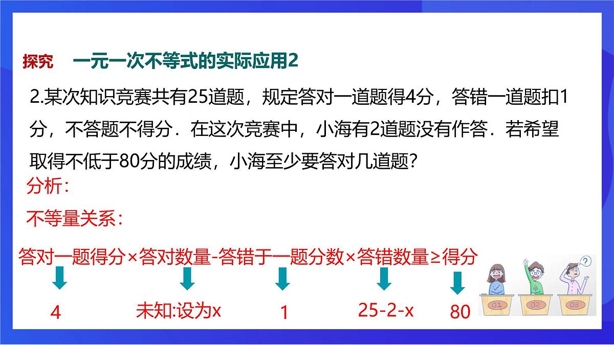 沪教版(五四制)(2024)数学七下课件_沪教版(五四制数学)七年级下册15.2.3《一元一次不等式的应用》(同步课件)第8页