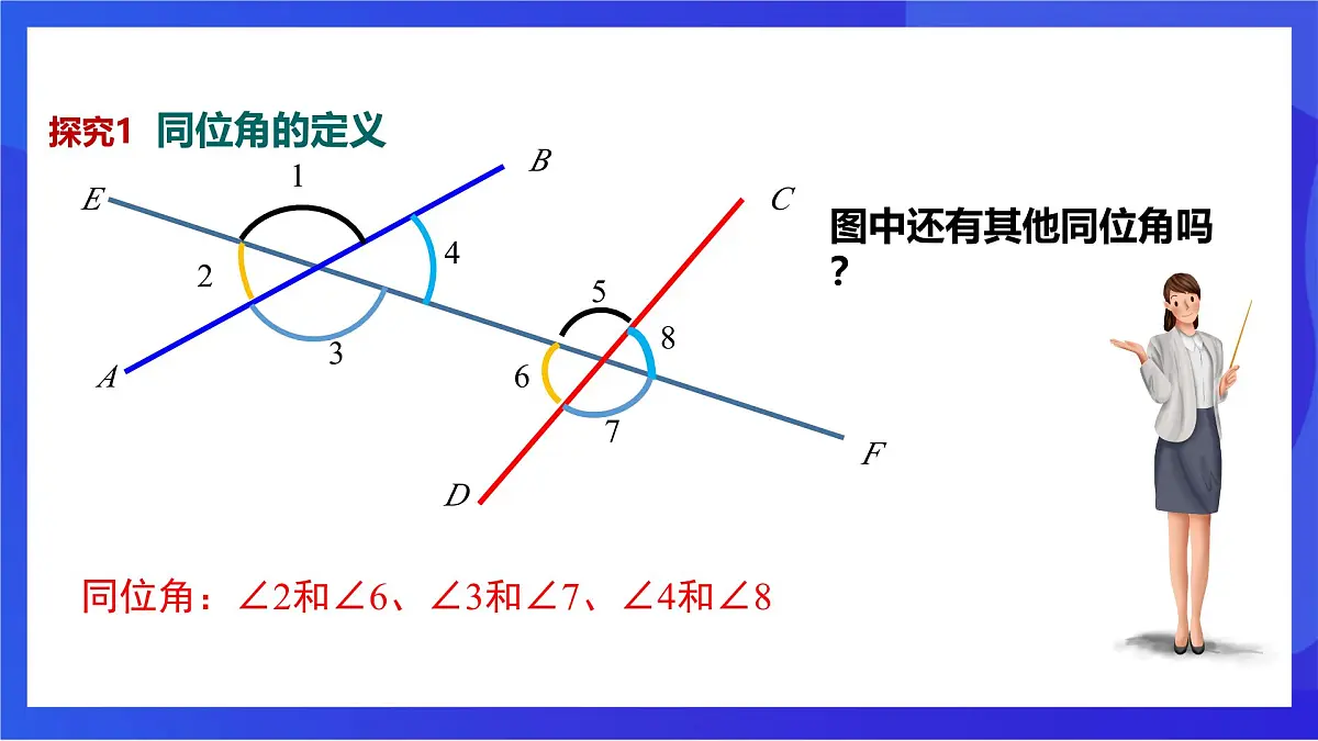 沪教版(五四制)(2024)数学七下课件_沪教版(五四制数学)七年级下册16.2.2《平行的判定与性质时同位角相等两直线平行》第一课(同步课件)第8页