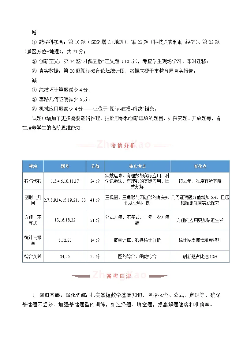 2025年中考数学真题完全解读(湖南长沙卷)第3页