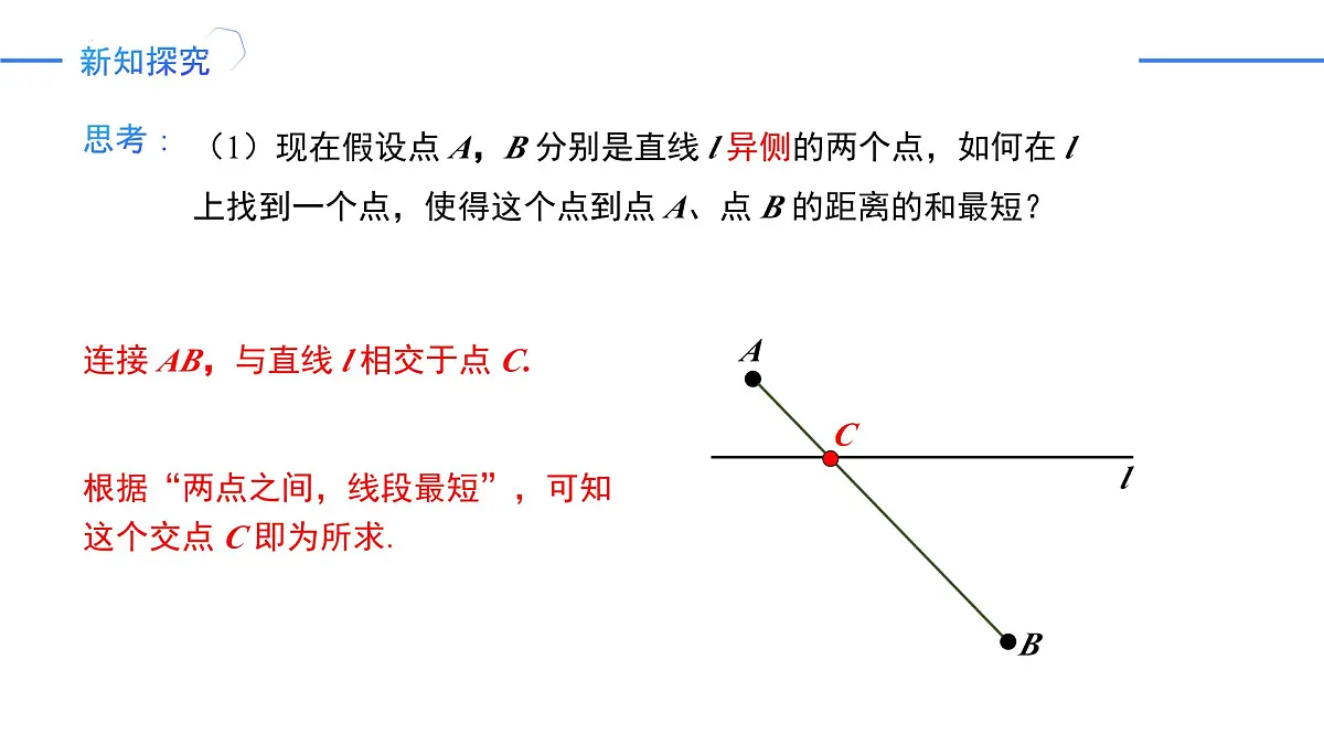 人教版数学八年级上册综合与实践-最短路径问题 课件第6页