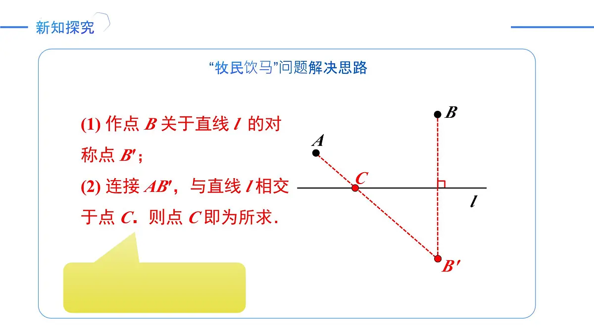 人教版数学八年级上册综合与实践-最短路径问题 课件第8页