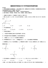 福建省泉州市德化县2025年中考适应性考试数学试题含解析