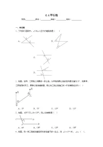 6.4平行线暑假预习练 苏科版数学七年级上册