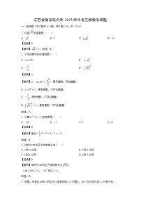 江苏省南京联合体2025年中考三模数学试卷(解析版)