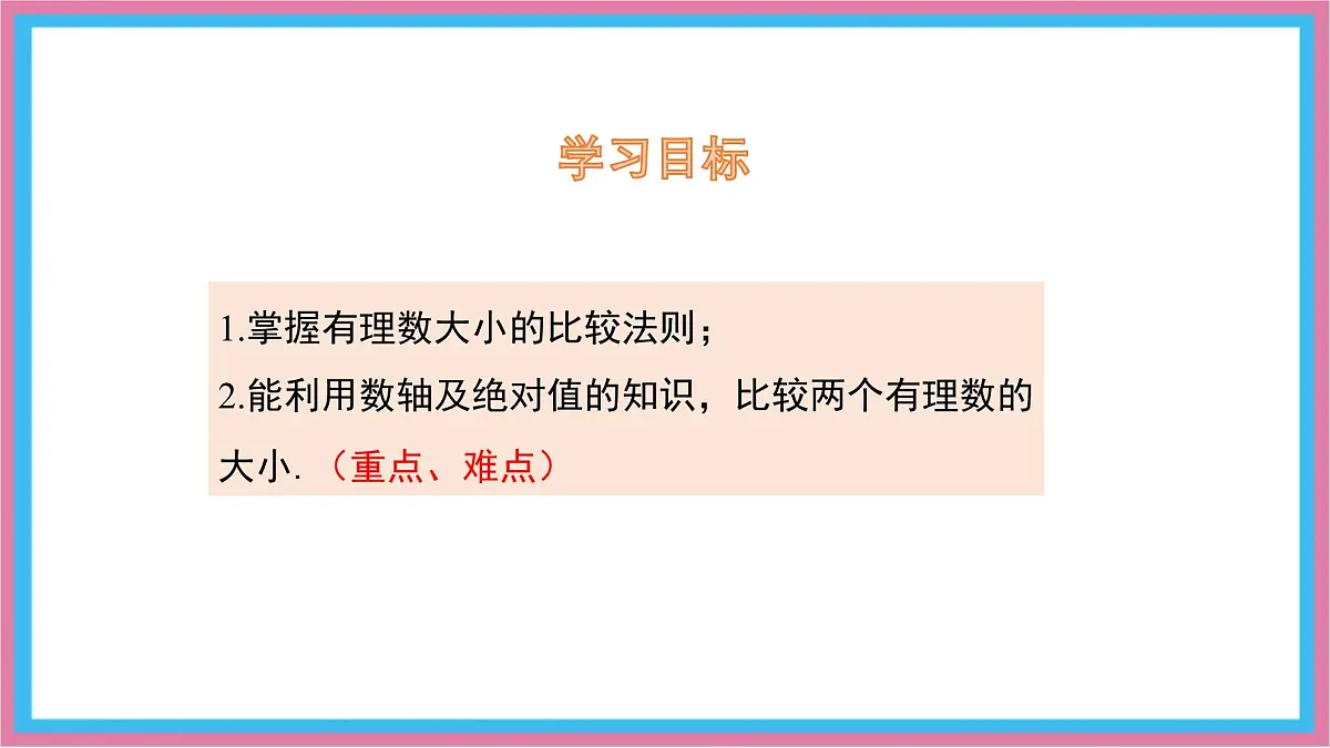 湘教版(2024)数学七年级上册 1.3 有理数大小的比较课件第2页