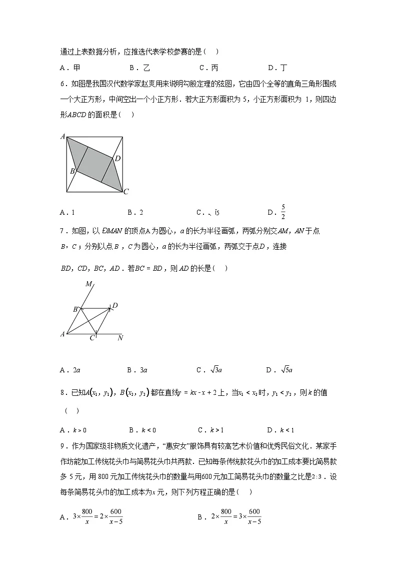 2024-2025学年福建省泉州市惠安县八年级下学期期末质量抽测数学检测试卷第3页