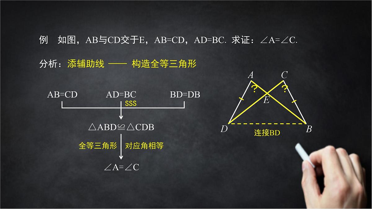 2025年北京版版教材初中数学八年级上册12.5全等三角形的判定(5)课件第6页