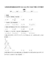 吉林省松原市前郭县北部学区2023-2024学年八年级下学期第三次月考数学试卷(含解析)