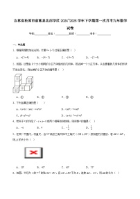吉林省松原市前郭县北部学区2025届九年级下学期第一次月考数学试卷(含解析)