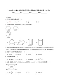 安徽省蚌埠市部分学校2025届九年级下学期6月中考模拟数学试卷(含解析)